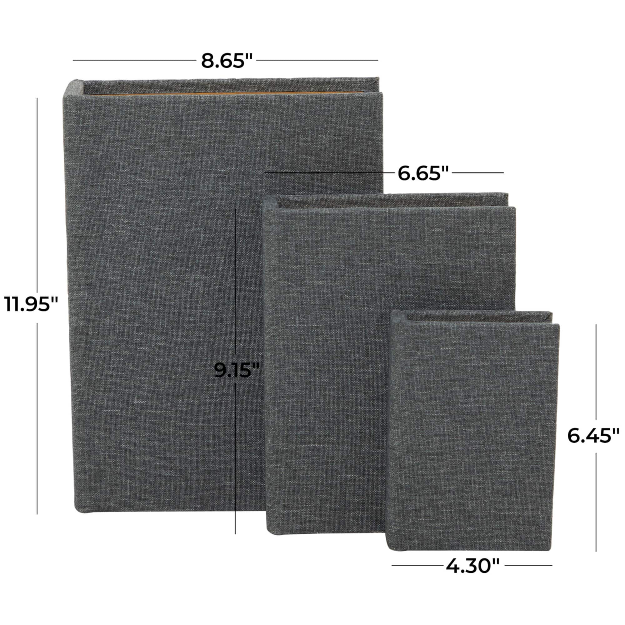 Light Gray Linen Faux Book Box Set